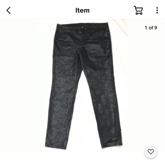 Bisou bisou black snakeskin pants. Size 8. New - Picture 3 of 3